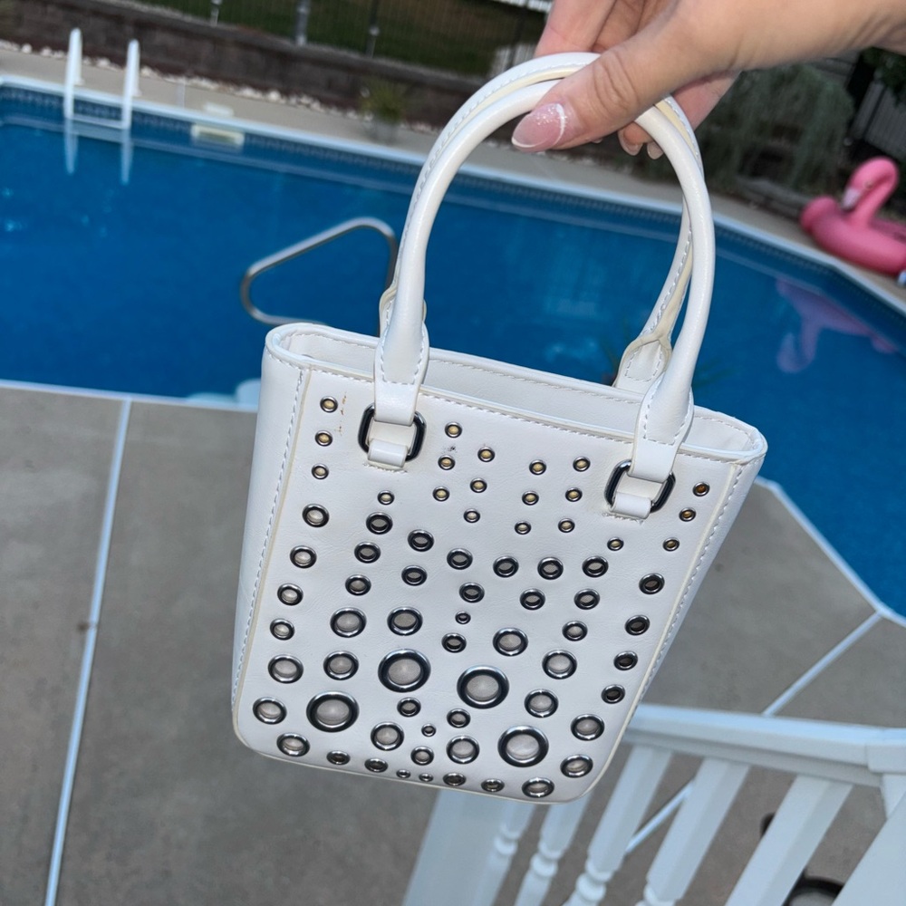 White Studded Handbag